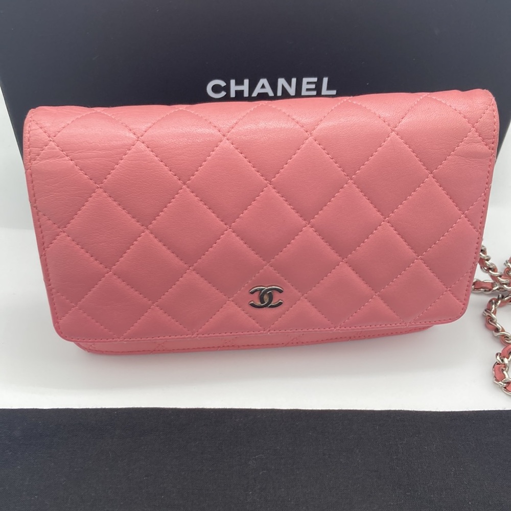 CHANEL CC SILVER HARDWARE LIGHT PINK QUILTED WOC BAG WITH DUST BAG - Picture 3 of 17